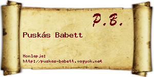 Puskás Babett névjegykártya